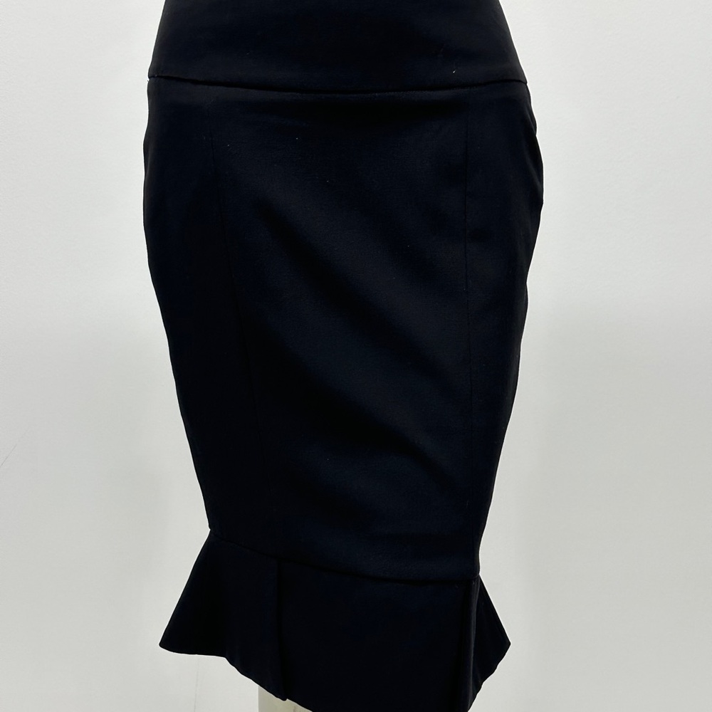 VENUS Black Ruffle Hem Pencil Skirt
